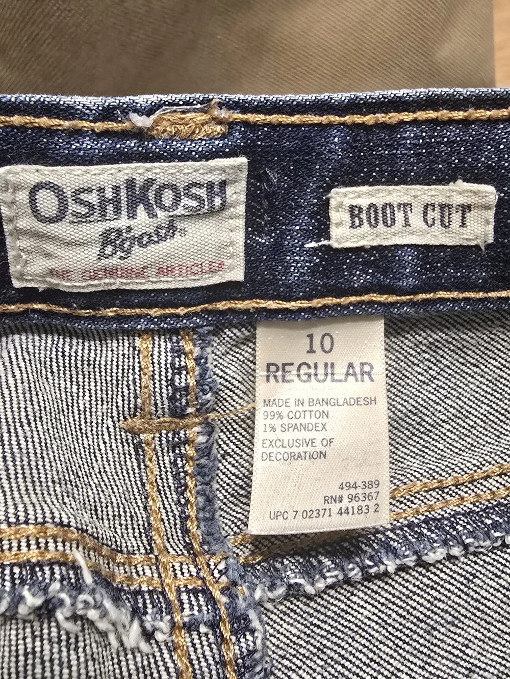 Girls Osh Kosh Blue Denim Boot Cut Jeans with Contrast Stitching